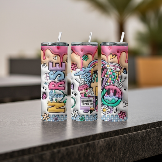 3D Nurse Lightning Bolt Tumbler