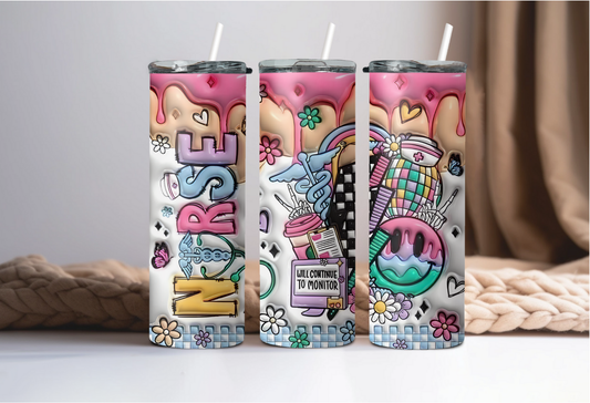 3D Nurse Lightning Bolt Tumbler